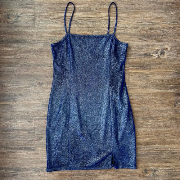 h&m blue glitter dress H&m sequin navy dress nwt small